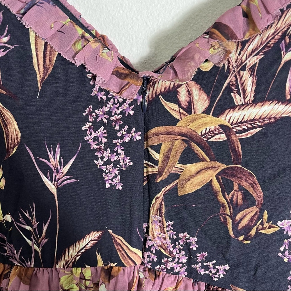 MARCHESA NOTTE Smocked Floral Mini Cocktail Dress - Picture 8 of 11
